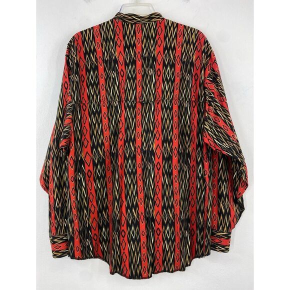 Vtg Panhandle Slim Western Shirt Men's Medium Aztec Southwestern‎ All Over Print - Picture 5 of 12